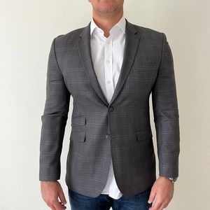 English Laundry Grey Plaid Sport Coat 44L